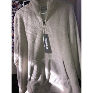 32 Degree Heat Cool Oat Tan Mens Quarter Zip Pullover Warm Large Pocket NWT